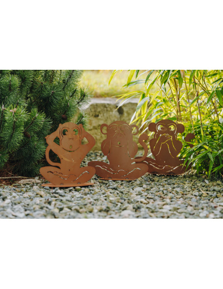 Start Affe Kikazaru „Hör nix“ – auf Platte - Höhe 30 cm Bringe einzigartige Atmosphäre in deinen Garten mit der Edelrost Dekofig Start Affe Kikazaru „Hör nix“ – auf Platte - Höhe 30 cm Bringe einzigartige Atmosphäre in deinen Garten mit der Edelrost Dekofig