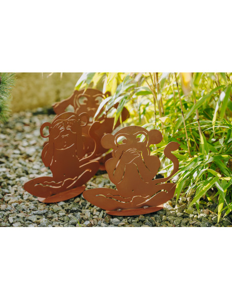 Start Affe Kikazaru „Hör nix“ – auf Platte - Höhe 30 cm Bringe einzigartige Atmosphäre in deinen Garten mit der Edelrost Dekofig Start Affe Kikazaru „Hör nix“ – auf Platte - Höhe 30 cm Bringe einzigartige Atmosphäre in deinen Garten mit der Edelrost Dekofig