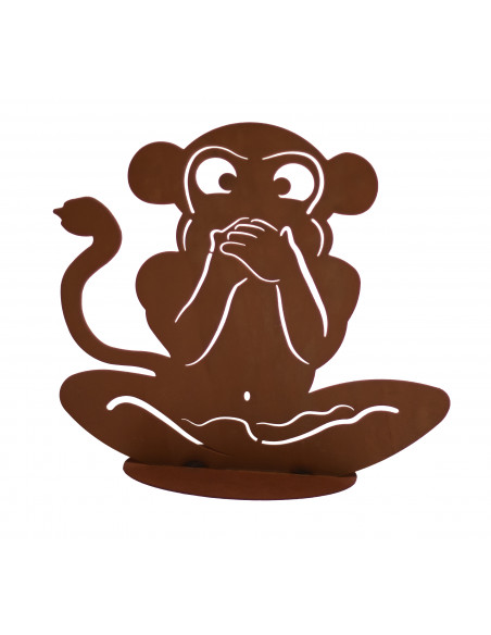 Start Affe Iwazaru „Sag nix“ - Höhe 30 cm - Dekofigur auf Platte Verschönere deinen Garten mit der einzigartigen Dekofigur „Affe