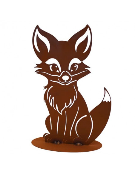 Süßes Füchslein - Höhe 32 cm - Edelrost Deko Fuchs Junges Kind aus Metall