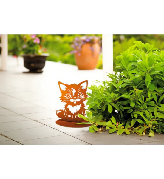 Start Kätzchen Milo - Höhe  24 cm Lerne Milo kennen – unser charmantes kleines Kätzchen aus Metall, das deinem Garten ein besond