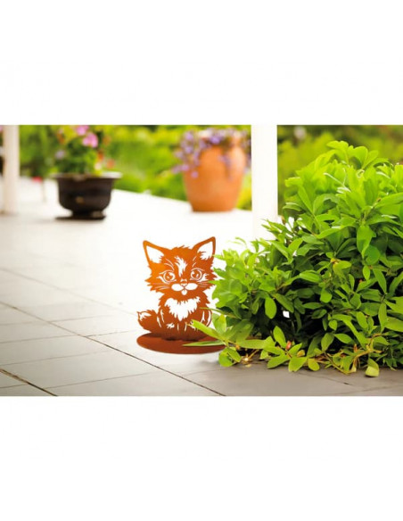 Start Kätzchen Milo - Höhe  24 cm Lerne Milo kennen – unser charmantes kleines Kätzchen aus Metall, das deinem Garten ein besond