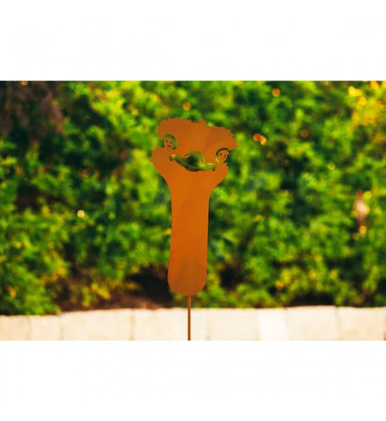 Start Gartenstab Strauß –  Höhe 43 cm - auf 100 cm stab 43 cm Höhe, 20 cm Breite und einem 100 cm langen Stab ist er ein schöner