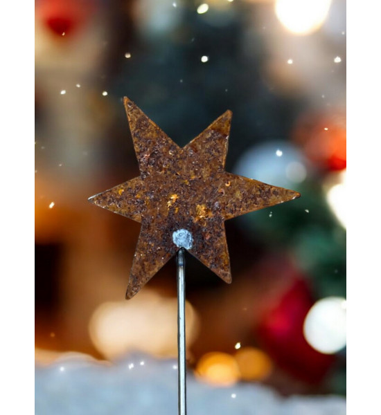 Weihnachtsdeko Gartenstecker Stern - Mini - 8 cm Ø 
Länge 50 cm
zum Stecken
Breite das Sterne 8 cm

Verleihe deinem Garten 