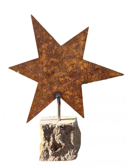 Start Edeltost MetallStern auf Steinsockel - Ø 19  cm 
Ø 19 cm
Gesamthöhe 24 cm
mit Steinsockel
