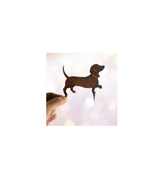 Deko Hunde Dackel Ludwig Direktstecker - Höhe 8 cm + Spieße Holen Dir mit Dackel Ludwig ein charmantes Accessoire für Deinen Gar