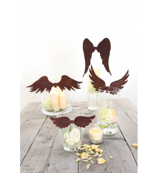 Bastelideen mit Metall und Rost Lange Engelsflügel zum Basteln oder Einhängen 31 x 37cm (groß) 
Lange Deko Engelsflügel aus Met