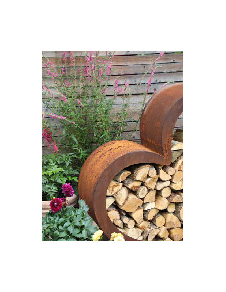 Kaminholzregale und Herzen liegendes Herz als stabiler offener Holzstapler für Kaminholz Holzscheite  - Höhe 87 cm 
Höhe 87 cm
