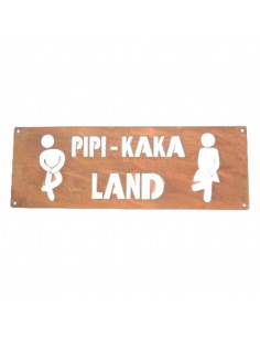 lustige Sprüche Kloschild Mann und Frau - Pipi Kaka Land - Blechschild Metall rostig 40 x 14 cm 
Breite 40 cm
Höhe 14 cm