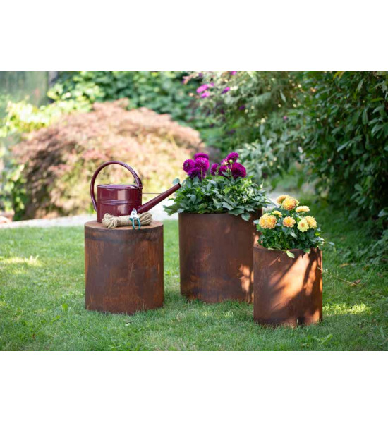 Pflanzgefäße + Schalen + Kronen Pflanztopf mit Rand - groß - Höhe 40 cm - Ø 27 cm Tolle Pflanzmöglichkeit für Deine Blumen im Ga