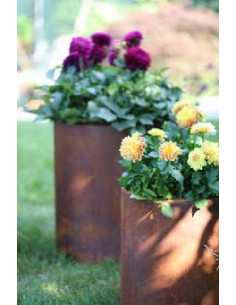 Pflanztopf mit Rand aus Edelrost als Gartendeko - Pflanzenfreundlich 2