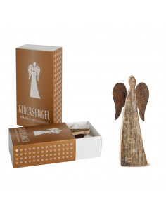 Rindenengel zum Stellen 6 cm Mini Rindenengel - Adad - mit rostigen Flügeln 
Höhe 6 cm,
Material Laub und Nadelholz mit Rinde  2
