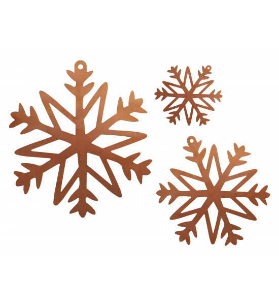 Weihnachtsbaumschmuck und Christbaumschmuck Christbaumschmuck Flocke 3 -filigran - 3er SET 
Diese Metall Schneeflocke mit filig