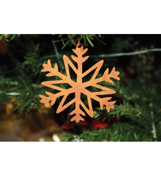 Weihnachtsbaumschmuck und Christbaumschmuck Christbaumschmuck Schnee Flocke 3 -filigrane Spitzen - groß - 18 cm hoch Zum Christb