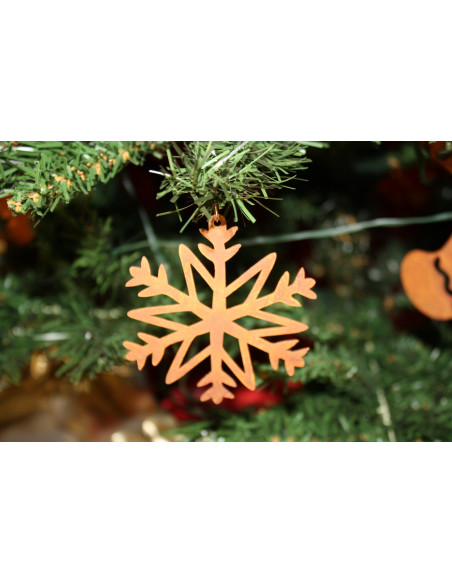 Weihnachtsbaumschmuck und Christbaumschmuck Christbaumschmuck Schnee Flocke 3 -filigrane Spitzen - klein - 8 cm hoch 
Diese Met