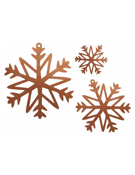 Weihnachtsbaumschmuck und Christbaumschmuck Christbaumschmuck Schnee Flocke 3 -filigrane Spitzen - klein - 8 cm hoch 
Diese Met