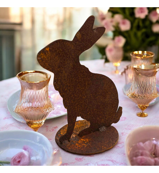 Start Hase - auf Platte - Hoch sitzender - Höhe 17 cm 