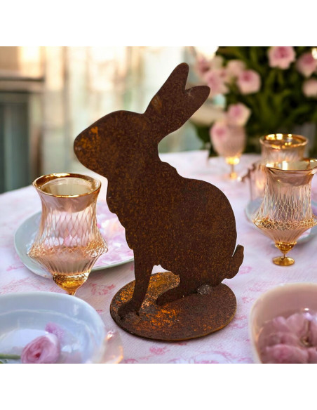 Start Hase - auf Platte - Hoch sitzender - Höhe 17 cm 