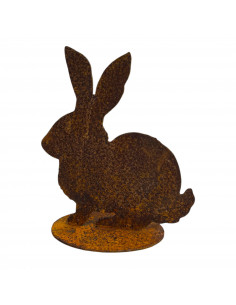 Hasen Hase - auf Platte - Niedrig sitzender - Höhe 15 cm