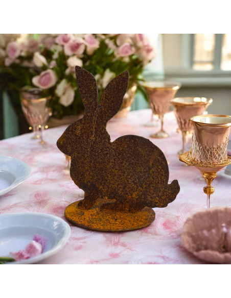 Hasen Hase - auf Platte - Niedrig sitzender - Höhe 15 cm 