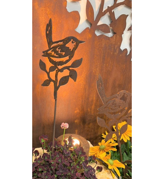 Vogel Deko Piepmatz - Zaunkönig als Gartenstecker - groß - Höhe 26,6 cm 
Höhe 26,6 cm
Breite 15 cm
Stablänge 60 cm





