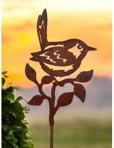 Vogel Deko Piepmatz - Zaunkönig als Gartenstecker - groß - Höhe 26,6 cm 
Höhe 26,6 cm
Breite 15 cm
Stablänge 60 cm
 2