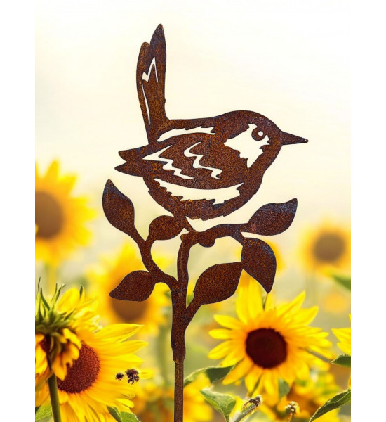 Vogel Deko Piepmatz - Zaunkönig als Gartenstecker - groß - Höhe 26,6 cm 
Höhe 26,6 cm
Breite 15 cm
Stablänge 60 cm





