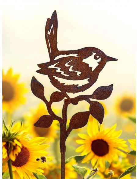 Vogel Deko Piepmatz - Zaunkönig als Gartenstecker - groß - Höhe 26,6 cm 
Höhe 26,6 cm
Breite 15 cm
Stablänge 60 cm





