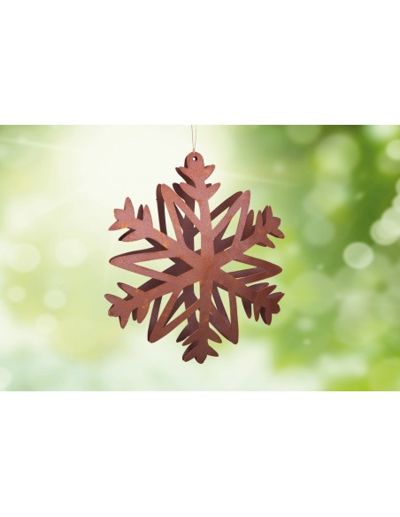 Gartendeko Rost Flocke 3 Schneekristall gebogen Ø 20 cm / rostige Flocke Edelrost 