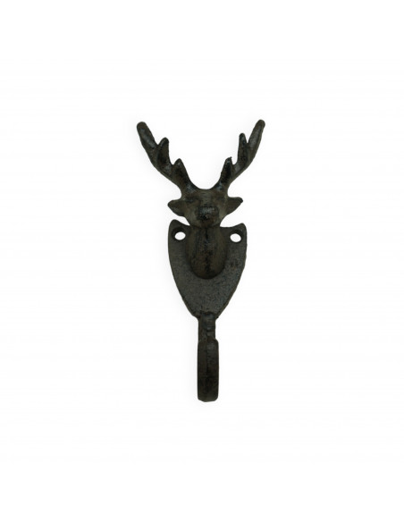 Wandhalterungen und Haken Kleiderhaken - Hirschkopf - Höhe 11 cm - aus Gusseisen Der Hirschkopf als Kleiderhaken für Deine Garde