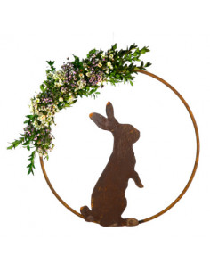 Deko Ringe Hase im Eisenring Ø 30 cm - zb. für Osterkranz oder Türkranz Ø 30 cm