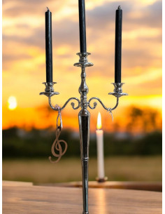 Start Kerzenleuchter Silber groß 75,5 cm 37,5x17, h= 75,5 cm 2