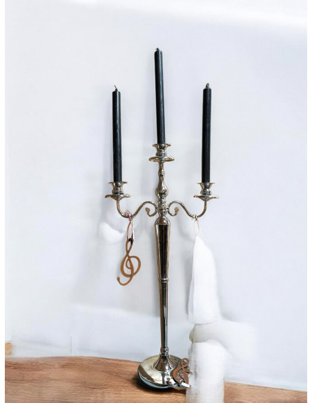 Start XL Kerzenleuchter in Silber für Stabkerzen 75,5 cm groß 
Höhe = 75,5 cm
Breite 37,5 cm x
Standplatte 17 cm

