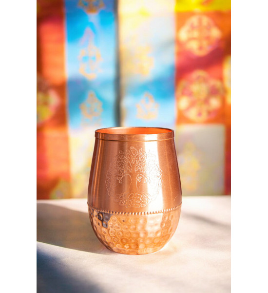 Baum des Lebens - Symbol für Hoffnung und eine glückliche Zukunft Wasser Becher aus Kupfer mit Yggdrasil - Baum des Lebens - 450