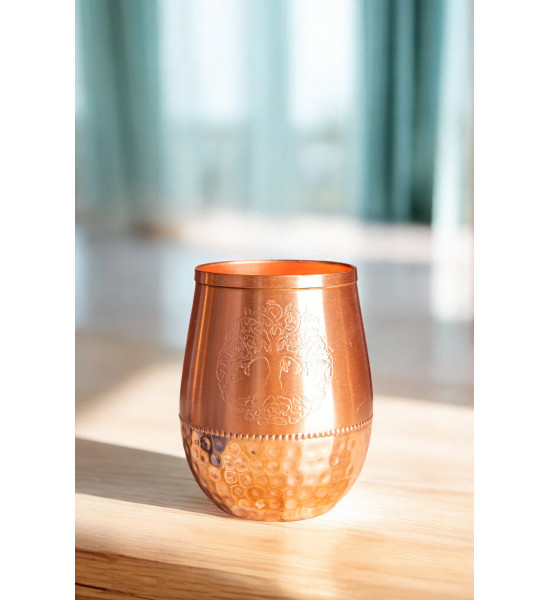 Baum des Lebens - Symbol für Hoffnung und eine glückliche Zukunft Wasser Becher aus Kupfer mit Yggdrasil - Baum des Lebens - 450