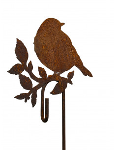 Vogel Deko sitzender Vogel auf Ast mit Hakenstab,  Höhe 15 cm 
Höhe 15 cm
Breite 14 cm
Stab 100 cm