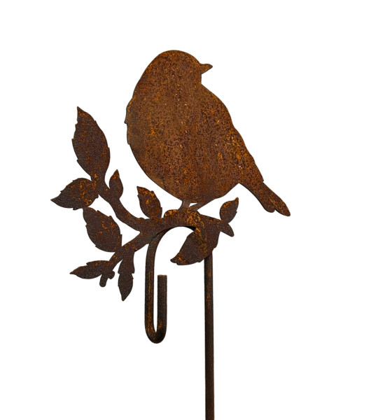 Vogel Deko sitzender Vogel auf Ast mit Hakenstab,  Höhe 15 cm 
Höhe 15 cm
Breite 14 cm
Stab 100 cm
