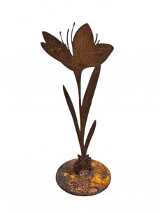 Frühlingsdeko Edelrost - Krokus auf Platte - Höhe 15 cm 
Höhe 15 cm