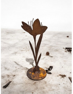 Frühlingsdeko Edelrost - Krokus auf Platte - Höhe 15 cm 
Höhe 15 cm
 2