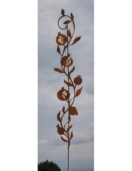 Start Gartenstecker Granatapfel Ranke mit Goldkernen - Gesamthöhe 125 cm 