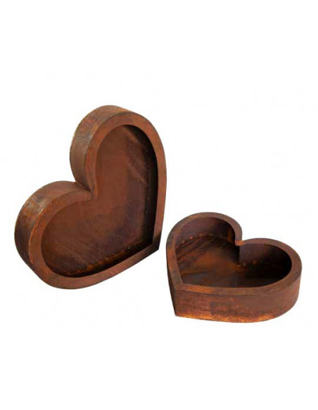 Herzige Dinge - Edelrost Dekoherzen Liegendes rundliches Pflanzherz mit Rand - Breite 43 cm Rundlich liegendes Herz mit Rand
 Herzige Dinge - Edelrost Dekoherzen Liegendes rundliches Pflanzherz mit Rand - Breite 43 cm Rundlich liegendes Herz mit Rand
