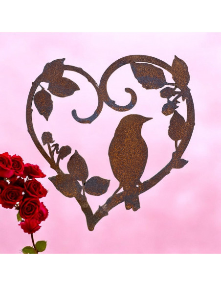 Herzige Dinge - Edelrost Dekoherzen Vogel im Brombeerherz - zum Hängen - Höhe 21 cm 
Höhe - 21 cm
Breite - 19 cm
 Herzige Dinge - Edelrost Dekoherzen Vogel im Brombeerherz - zum Hängen - Höhe 21 cm 
Höhe - 21 cm
Breite - 19 cm