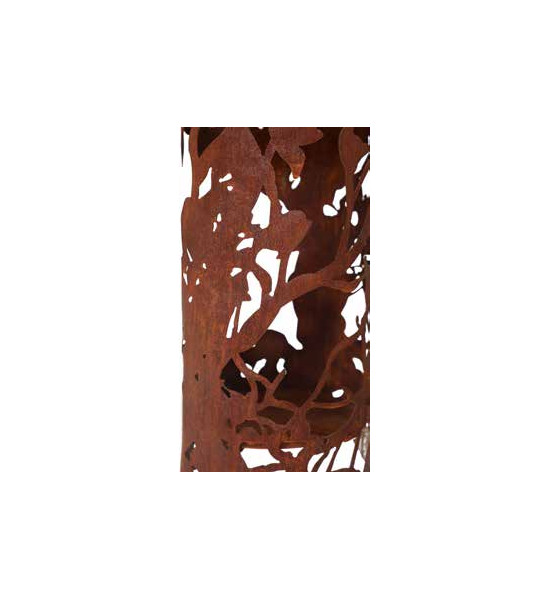 Blätter und Zweige Rostsäule als Windlichtsäule - Canopy Blätterdach - mit 4 Böden - Rund - Höhe 144 cm 
mit 4 Böden
rund, mit