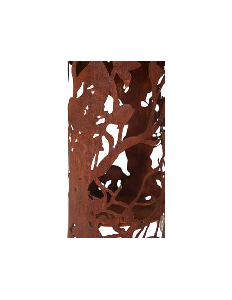 Blätter und Zweige Rostsäule als Windlichtsäule - Canopy Blätterdach - mit 4 Böden - Rund - Höhe 144 cm 
mit 4 Böden
rund, mit