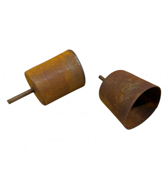 Gartenfackeln Edelstahl Edelrost Topf - ungleichmäßiger Rand - mit Hülse 8 mm - 17 cm Edelrost Topf mit Hülse unten ideal für Br