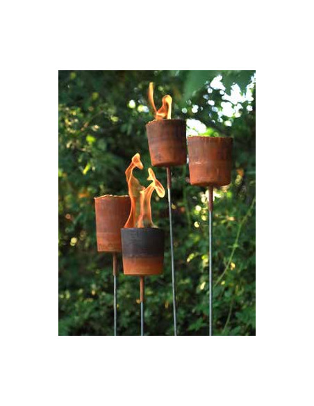 Gartenfackeln Edelstahl Edelrost Topf 1 - zum Bepflanzen oder als Gartenfackel - mit Hülse 8 mm - 14 cm Edelrost Topf mit unglei Gartenfackeln Edelstahl Edelrost Topf 1 - zum Bepflanzen oder als Gartenfackel - mit Hülse 8 mm - 14 cm Edelrost Topf mit unglei