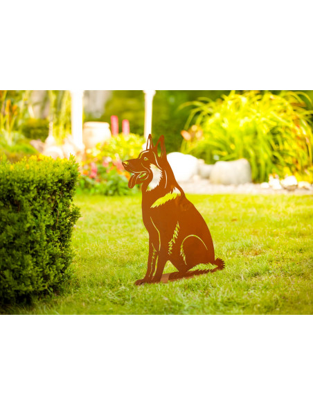 Deko Hunde Edelrost Dekofigur Schäferhund - Max - 60 cm hoch Diese Edelrost-Dekofigur bringt rustikalen Charme in deinen Garten!