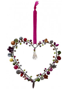 Start Perlen Herz - Pink - Lila - Höhe 10 cm