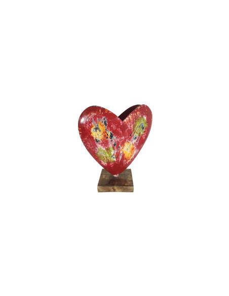 Start Herz 3D - auf Holz - Bunt 