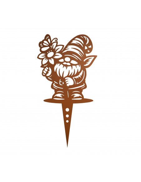 Deko Beetstecker - Wichtel mit Blume - Höhe 40 cm Dieser lustige Wichtel mit Blume sorgt für rustikalen Stimmung und gute